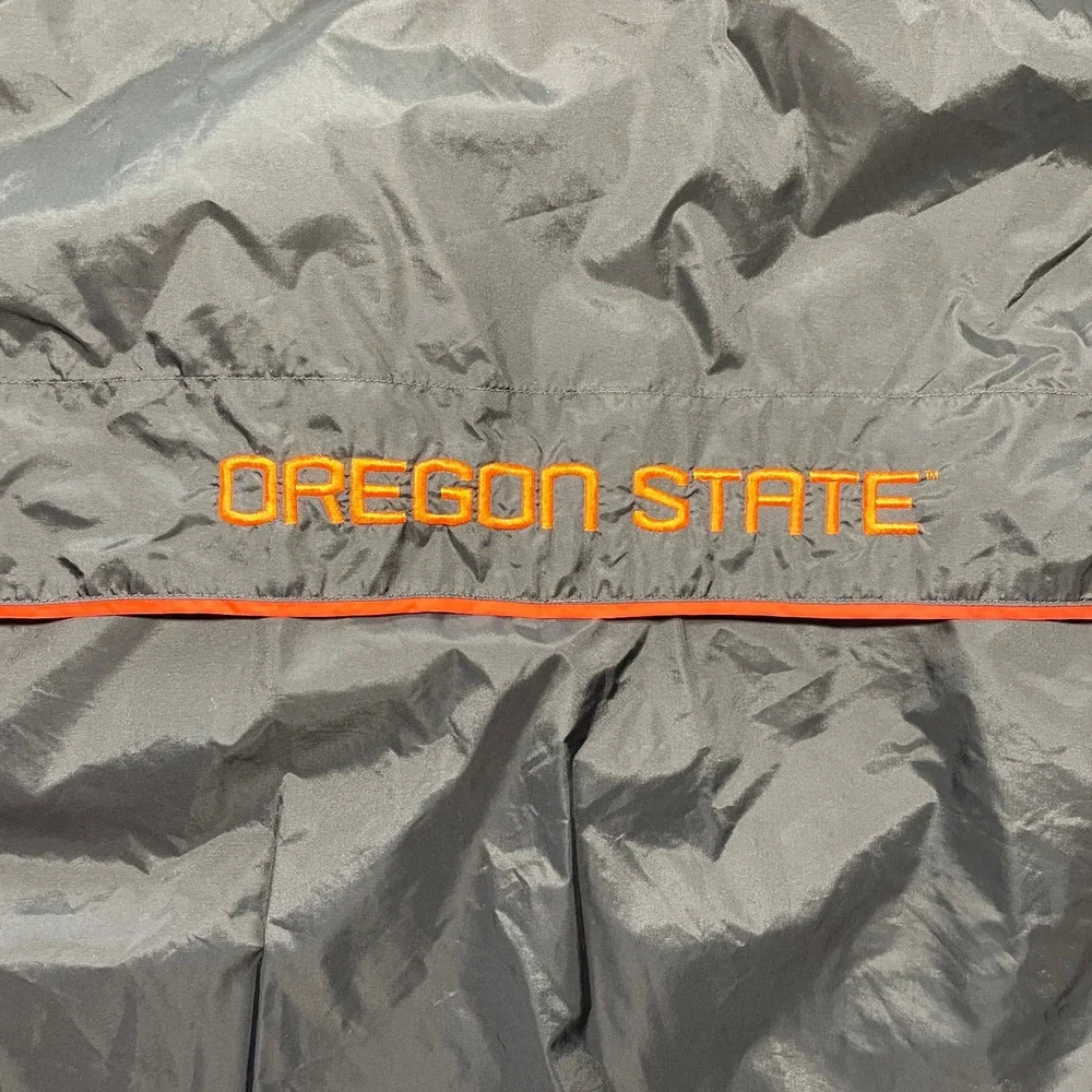 Columbia Oregon State Beavers Packable Raincoat Mens Black Orange Good Hooded L - Picture 14 of 16